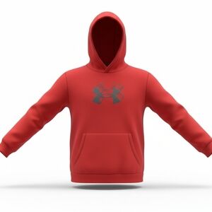Under Armour Scarlet Hoodie with Blk Logo